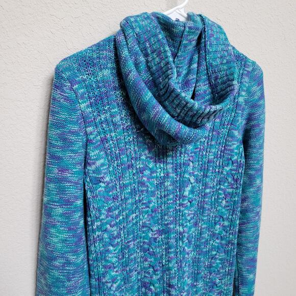 Kirra Hooded Cardigan Womens XS Button Up Fall Winter Casual Pockets Colorful - Picture 8 of 11